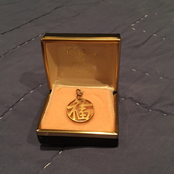 Robeline Jewelry - Vintage Asian Symbol Charm 14k Gold